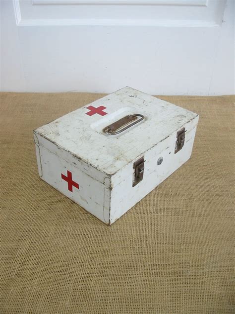 vintage big metal first aid box with drawers|Large Vintage Metal First Aid Box .